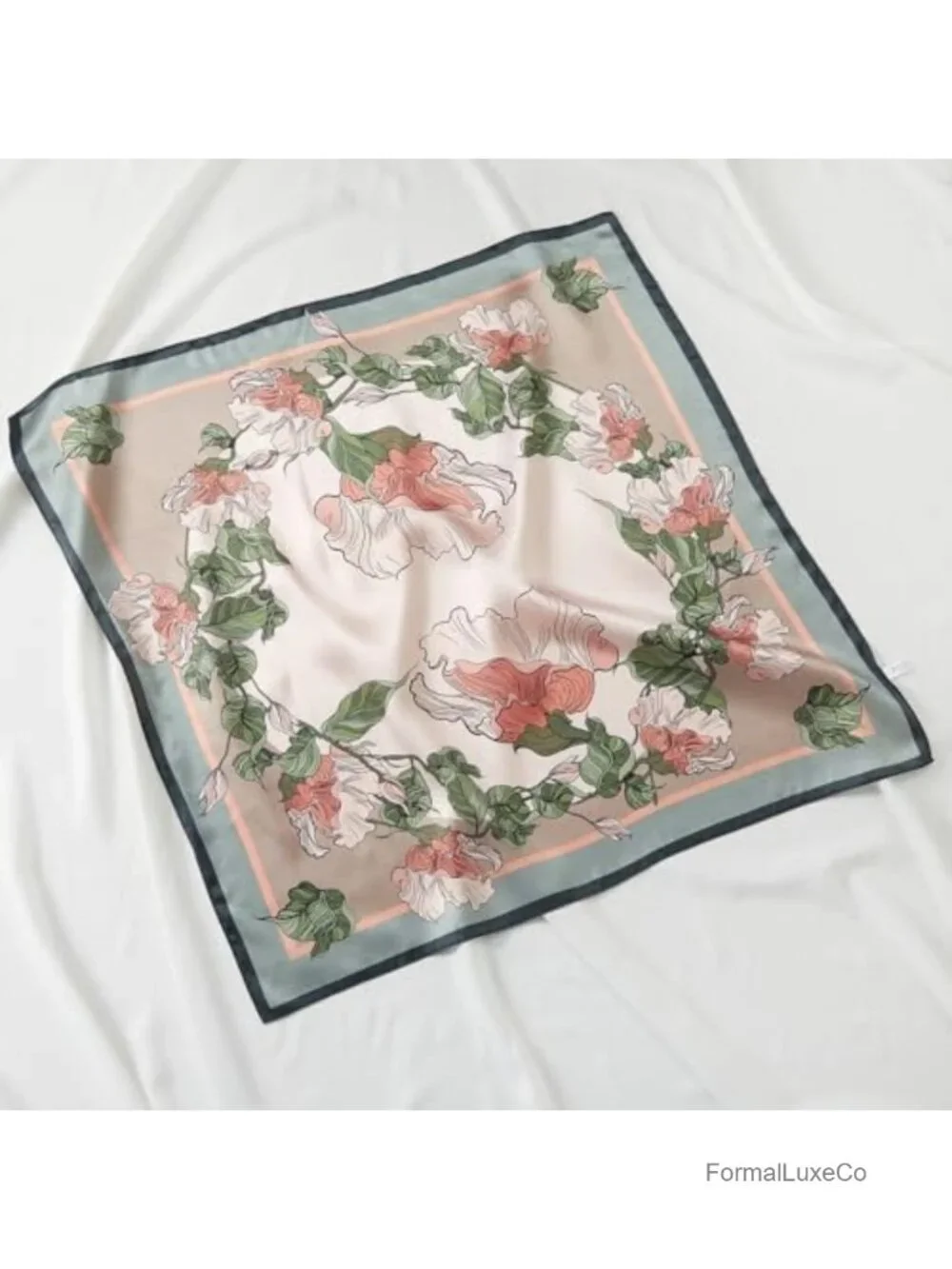 100% Mulberry Silk Square Scarf 27x27 Neck Scarf Hair Scarf Bandana